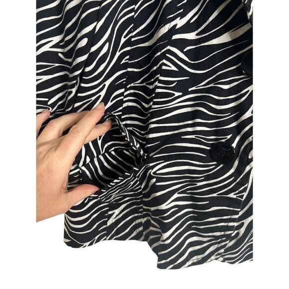 Notations Zebra Print Y2K Blazer lightweight jacket sz S - Picture 3 of 5